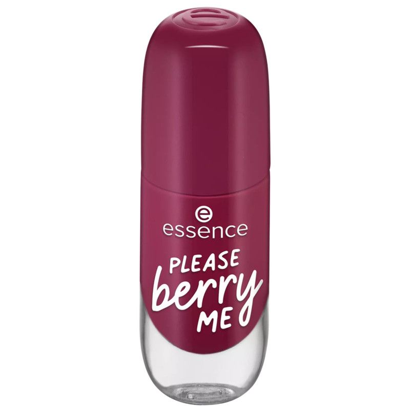 Essence Nagellack 'Please Berry Me' in dunkelrot, mit Pinsel.