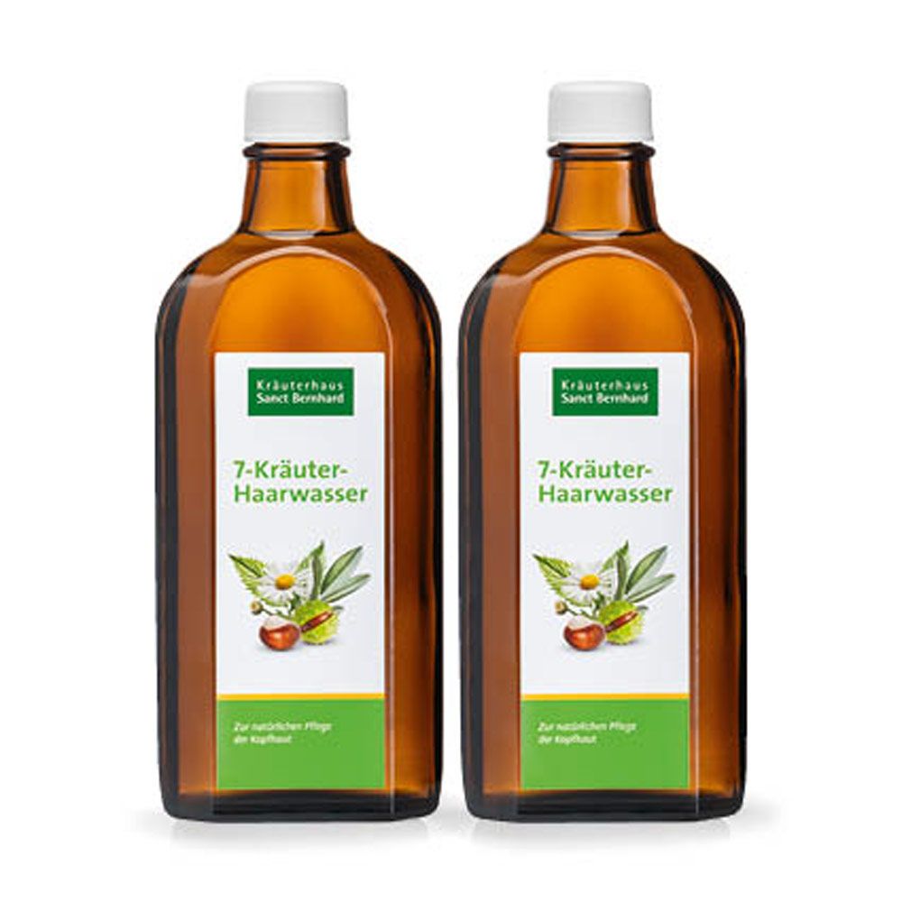 Sanct Bernhard 7-Kräuter Haarwasser mit Salbei, Arnika, Birke, Klettenwurzel & Kamille 2x250 ml