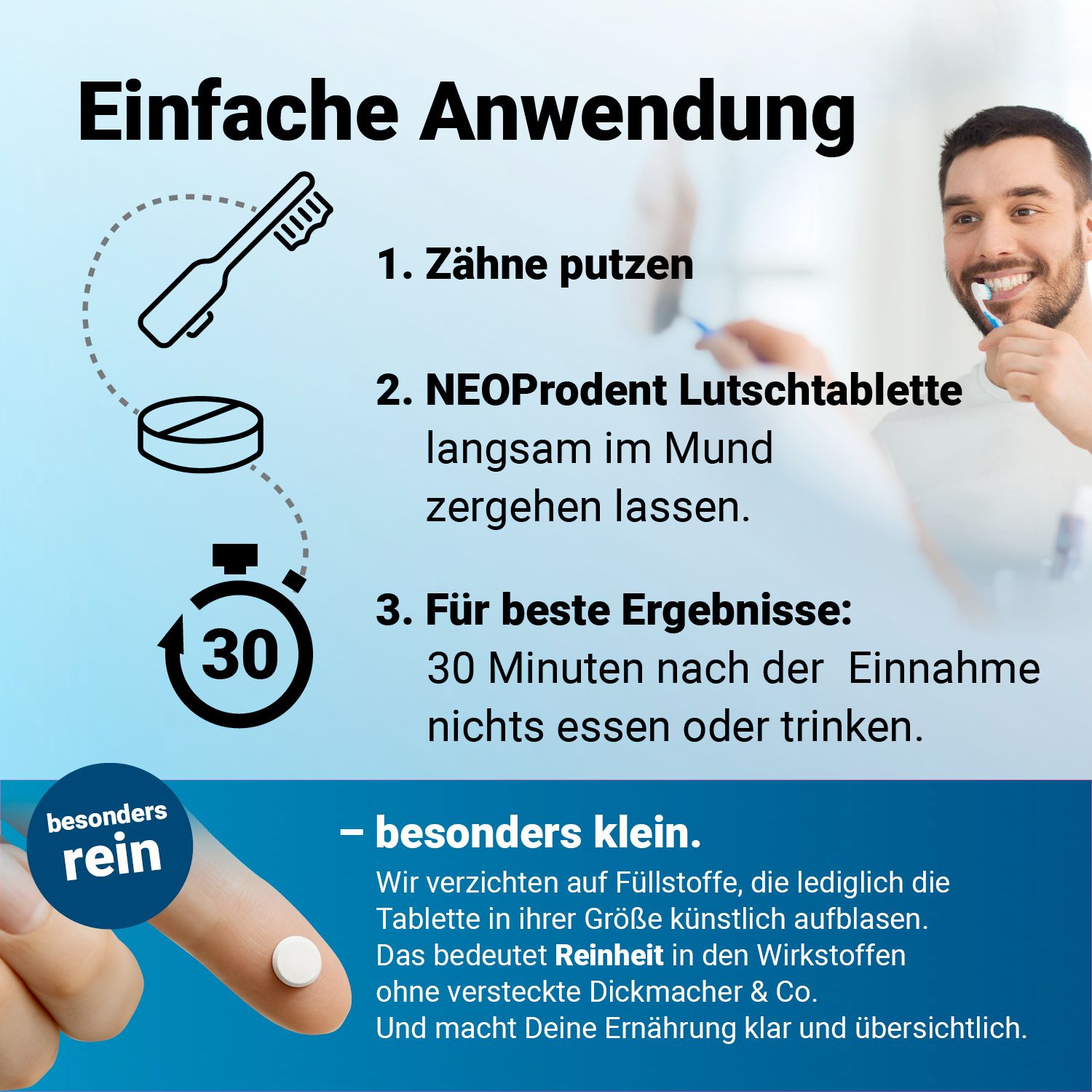 DocVital® Mundgeruch bekämpfen NeoProdent - Mundhygiene Lutschtabletten - Zitronengeschmack
