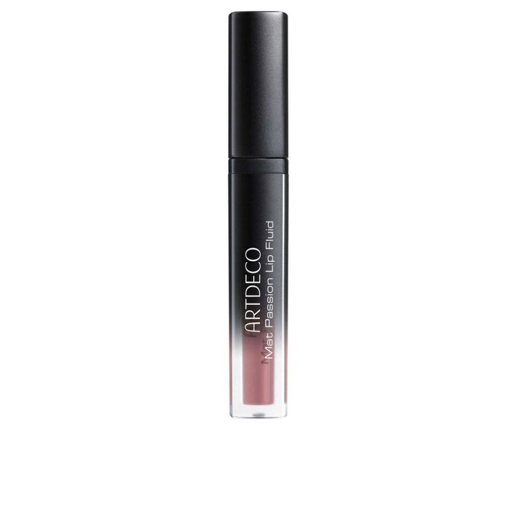 Artdeco Mat Passion Lip Fluid. Schwarzer Deckel, transparente Tube. Produktansicht.