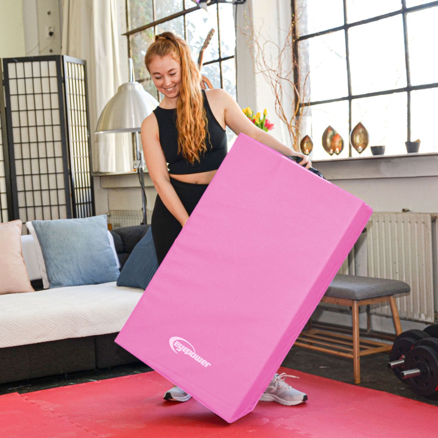 Weichbodenmatte 180*115*5cm pink/aubergine