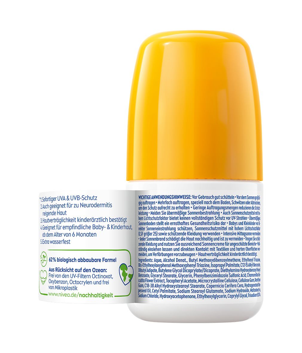 NIVEA SUN Babies & Kids Sensitiv Schutz Sonnenroller LSF 50+