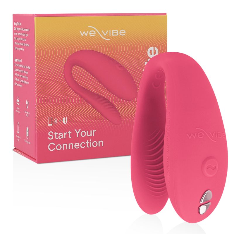 Rosa We-Vibe Sync Lite mit Verpackung. Die Verpackung zeigt den Produktnamen und den Slogan "Start Your Connection".
