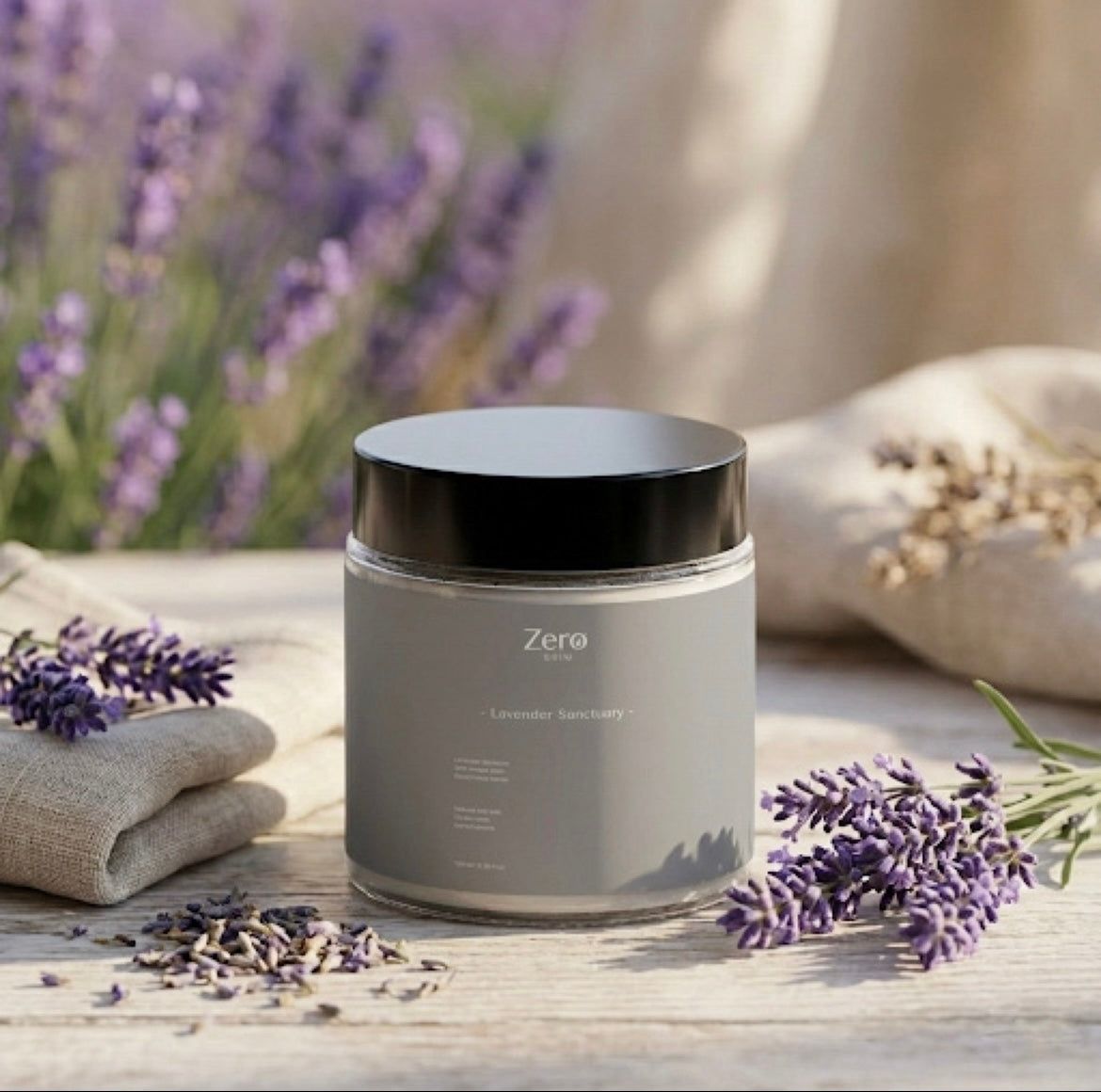 Zero Skin Sojawachskerze "Lavender Sanctuary", entspannend und beruhigend für Wohlfühlmomente