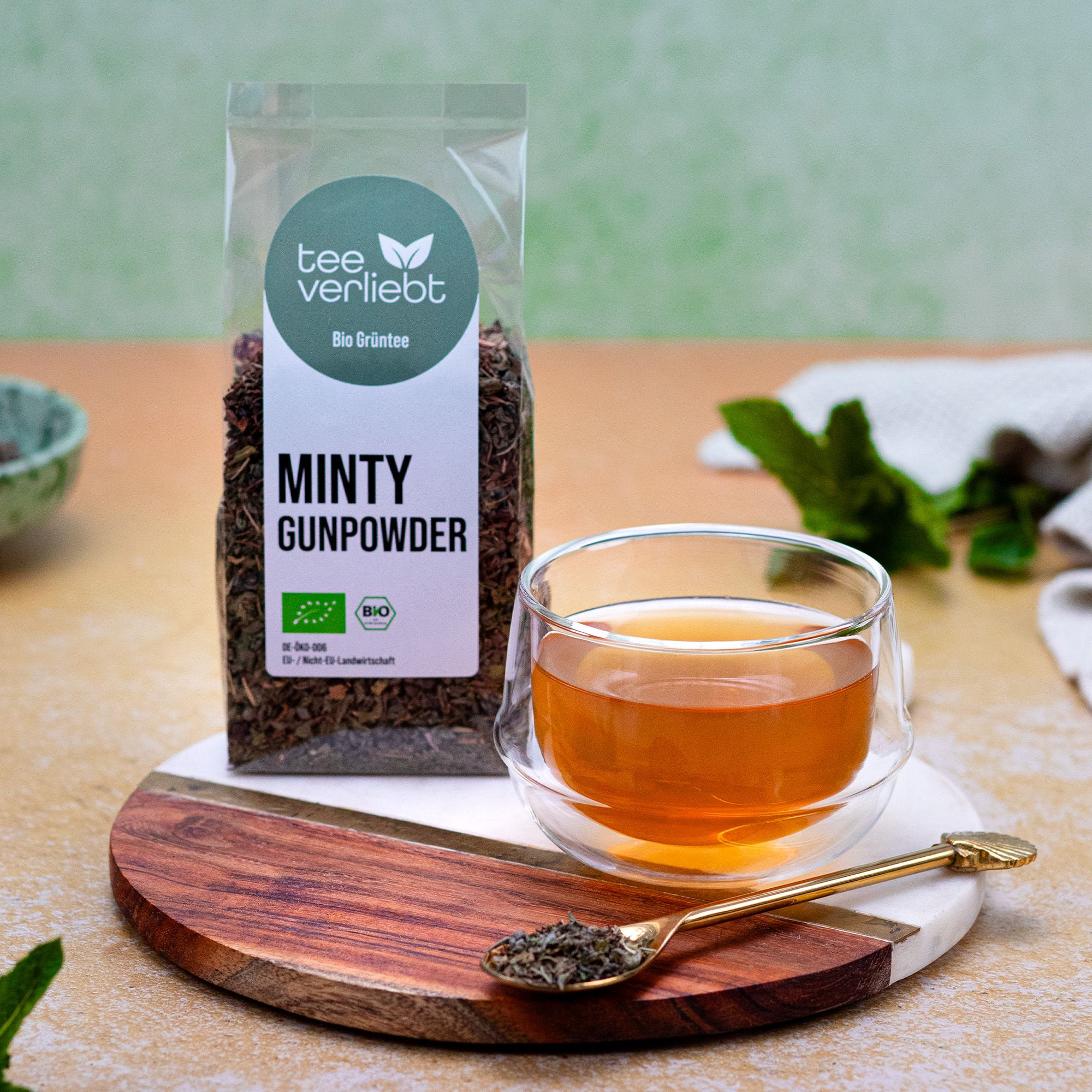 teeverliebt - Minty Gunpowder loser Bio Grüntee