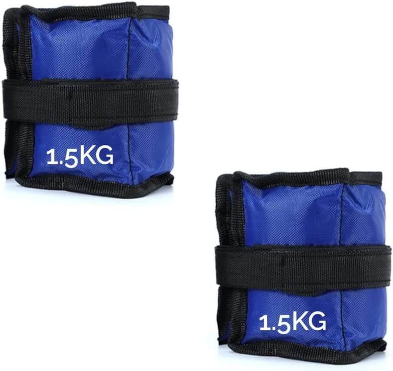 FFitness Coppia Pesi per Caviglie e Polsi da 1,5 Kg Regolabili a Strappo FF