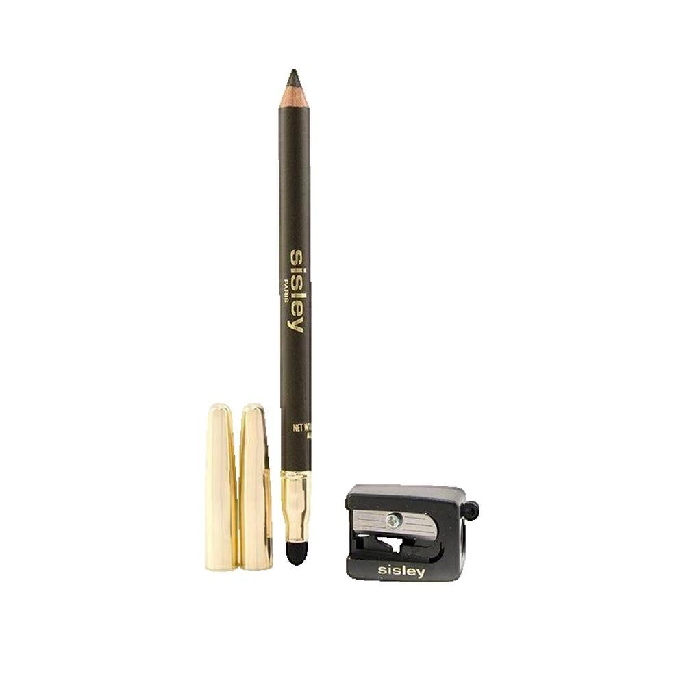 Sisley Phyto-Khol Perfect Eyeliner, braun, mit goldener Kappe, Spitzer und Schwamm. Schwarzer Spitzer.