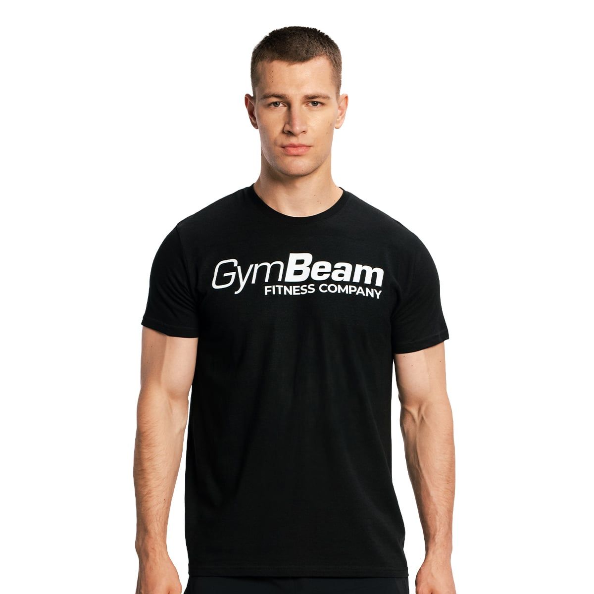 GymBeam T-Shirt Herren regular kurzarm aus Baumwolle Fitness schwarz 1 St