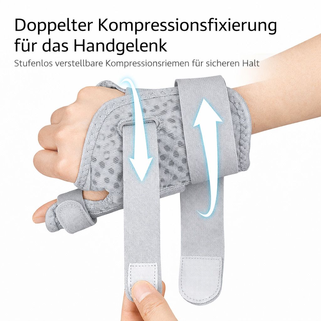 Daumenbandage mit Handgelenkstütze, verstellbare Daumenschiene, atmungsaktiv & stabil