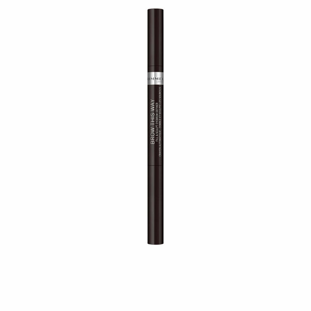 Doppelstift. Rimmel London Brow This Way Fill And Sculp Eyebrow Definer. Dunkelbraun. Text auf dem Stift.