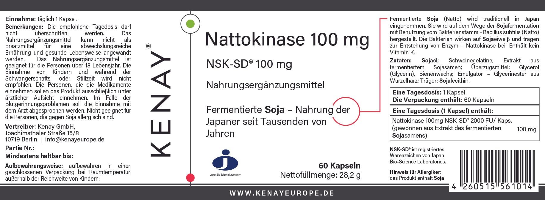 Nattokinase 100 mg KENAY®