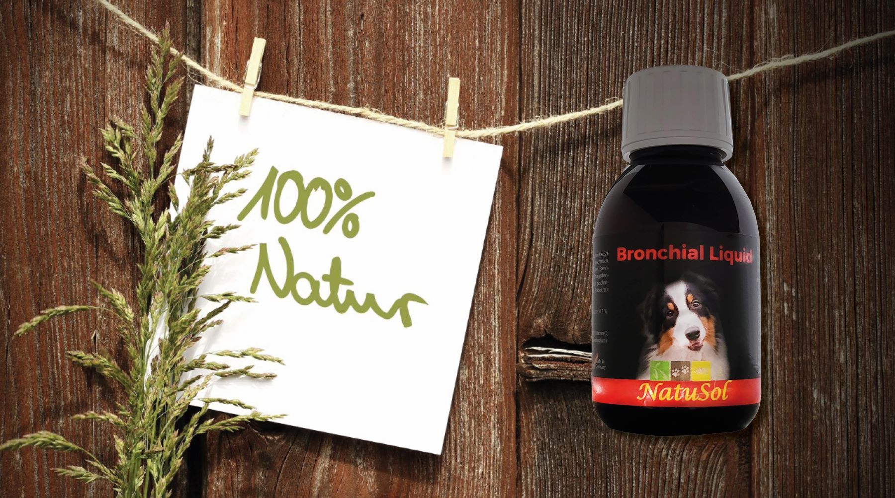 NatuSol Bronchial Liquid für Hunde - Wertvolle natürliche Kräuter zur Unterstützung der Atemwege 100 ml Saft