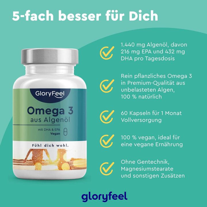 gloryfeel® Omega 3 vegan 1.440 mg 60 St shopapotheke.at