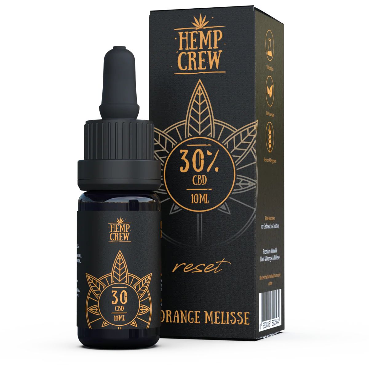 HempCrew Orange/Melisse 30% CBD Öl 10 ml Pipetten