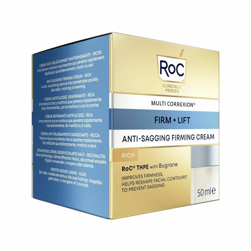 RoC Multi Correxion Anti-Aging Creme Tiegel und Verpackung, gold-blau, 50ml.