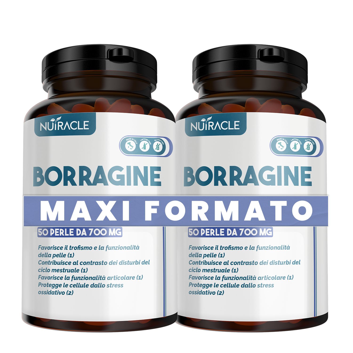 Nutracle Borragine Olio Integratore Alimentare Perle Ricco di Omega 6 Per Pelli Secche e Delicate