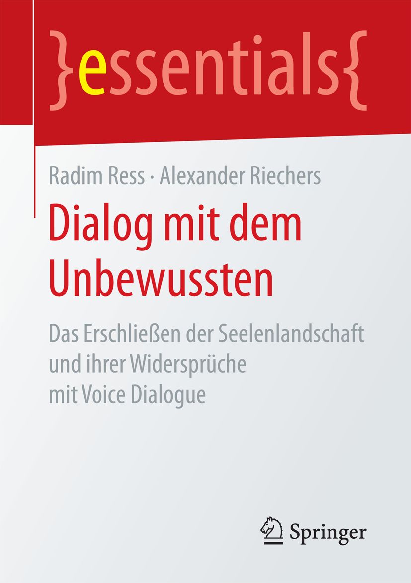 Buchcover mit Titel "Dialog mit dem Unbewussten". Autoren: Radim Ress, Alexander Riechers. Verlag: Springer. Roter Hintergrund.