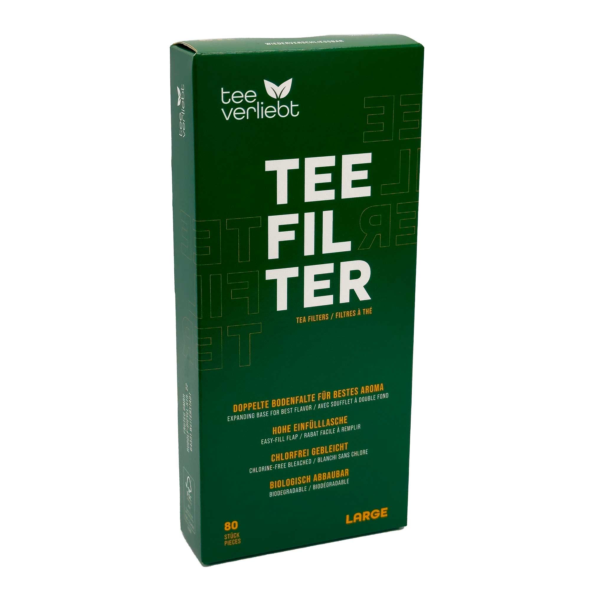 teeverliebt  - Teefilter aus Papier für losen Tee Größe L