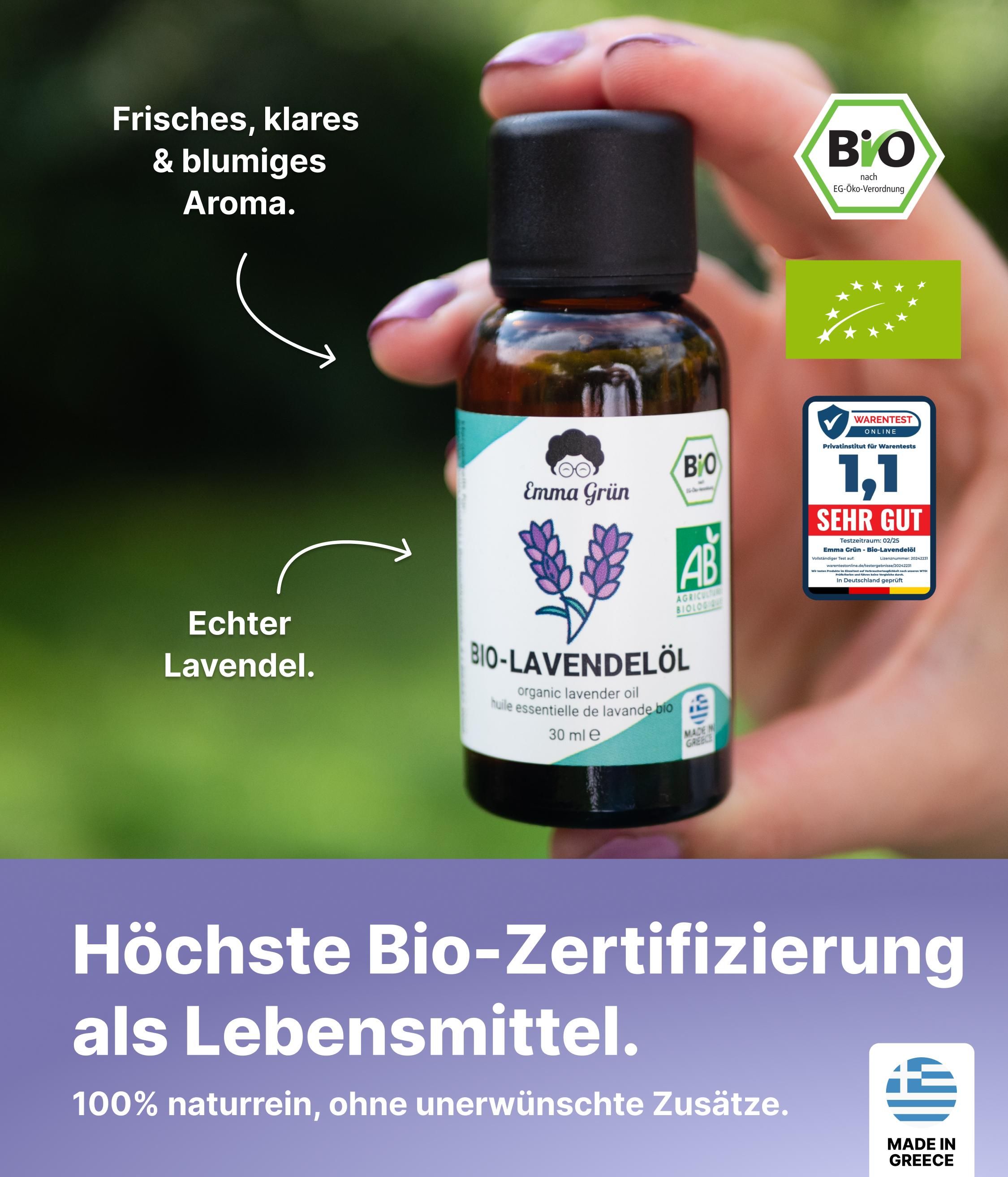 Emma Grün® Lavendel Liebe Spar-Set mit Bio-Lavendelöl & Kissenspray Bio