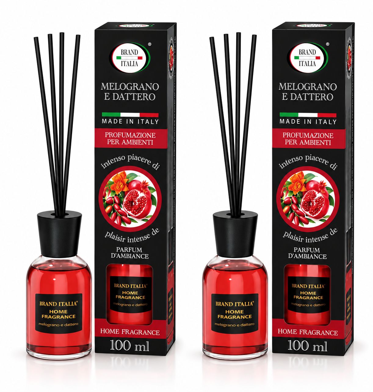 BRAND ITALIA - Diffusori Per Ambienti a Bastoncino - Melograno & Dattero