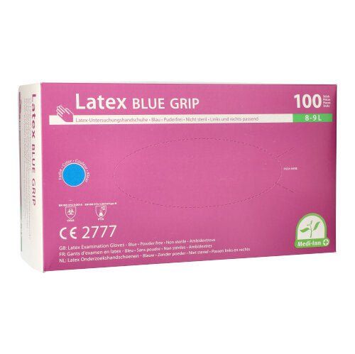 Medi-Inn Latex blue grip Einmalhandschuhe