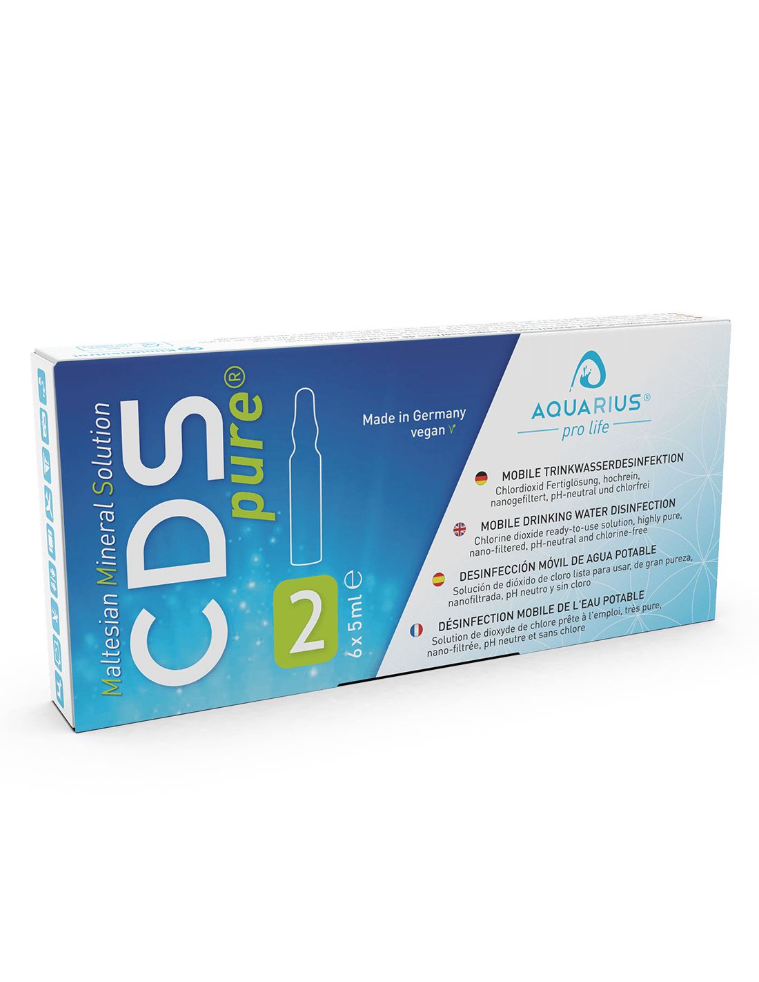 AQUARIUS pro life - CDSpure Ampullen | CDS/CDL Chlordioxid-Lösung