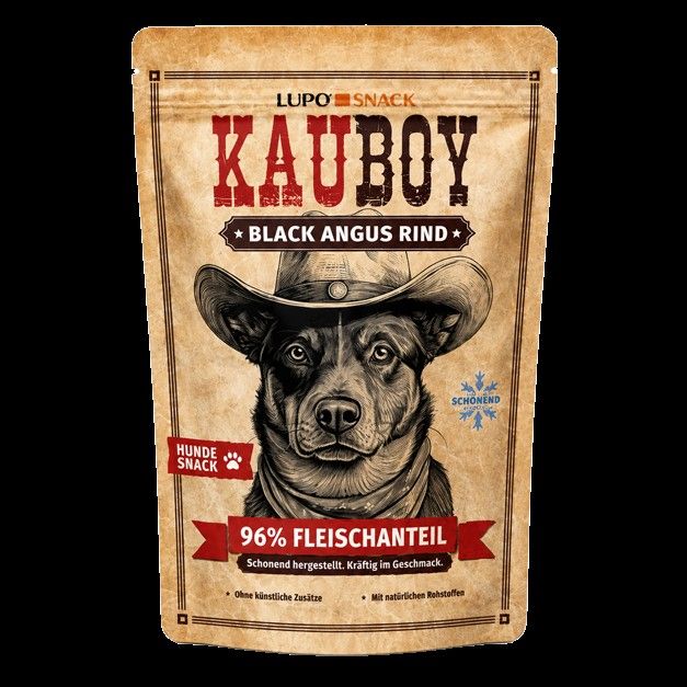 Lupo Snack Kauboy Fleischsnack - Black Angus Rind 325 g Pellets