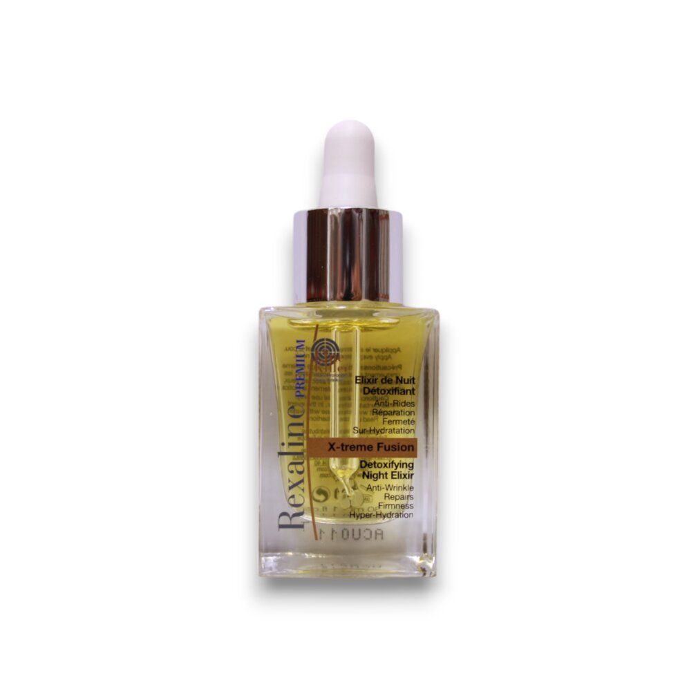 Rexaline X-treme Fusion Elixir de Nuit in Glasflasche mit Pipette. Silberner Verschluss.