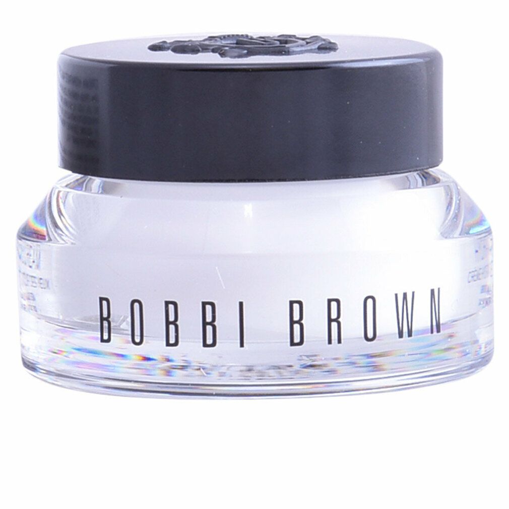 Glasbehälter mit schwarzem Deckel. Aufschrift BOBBI BROWN. Produkt für die Augenpartie.