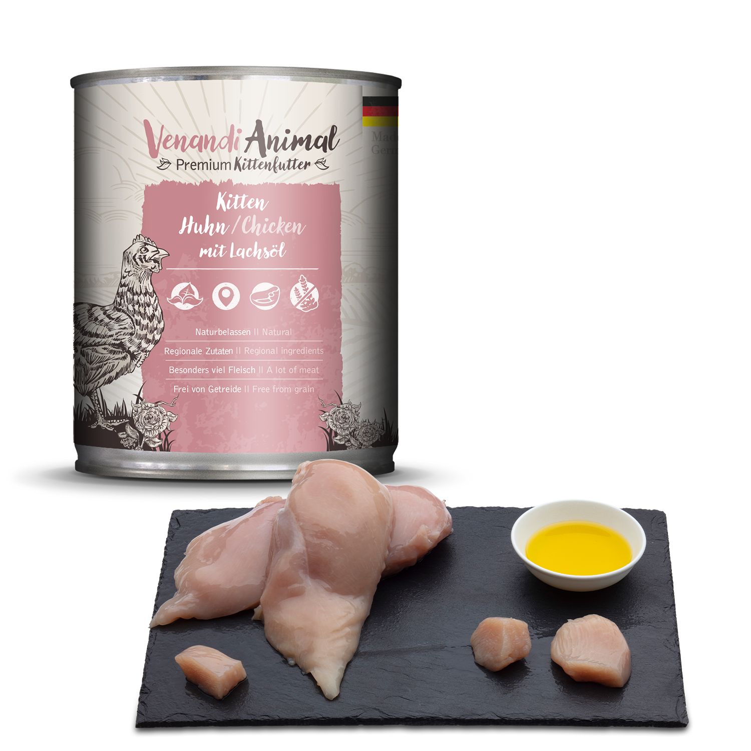 Venandi Animal - Kitten - Huhn mit Lachsöl