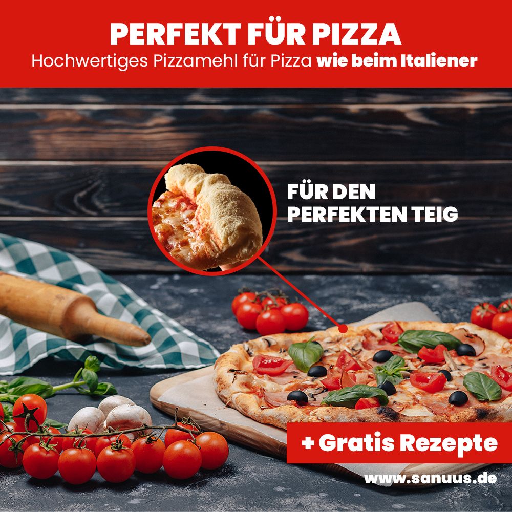 SANUUS® Pizzamehl Typo 00 aus dem Allgäu für Pizzateig & Brot