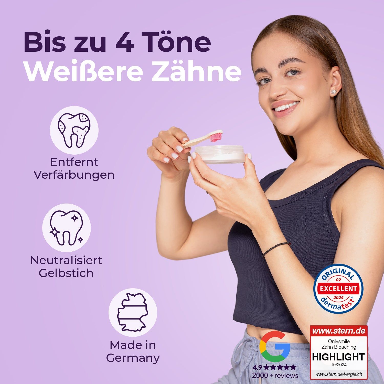 OnlySmile® Zahnaufhellungspulver für Weiße Zähne