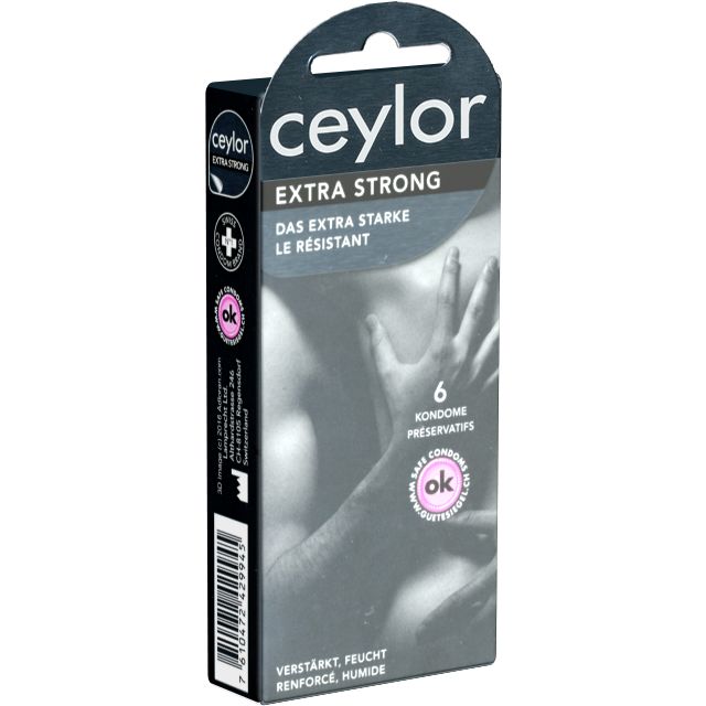 Ceylor *Extra Strong* verstärkte Kondome, verpackt im hygienischen Dösli