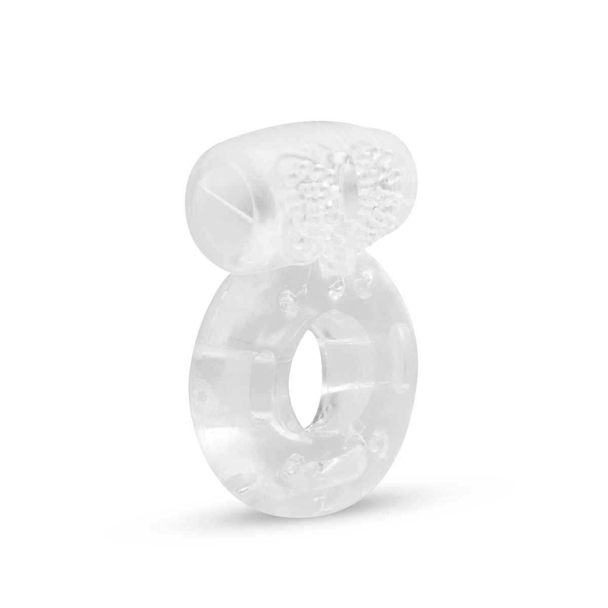 Transparenter Cockring mit Noppen. Ringförmig.