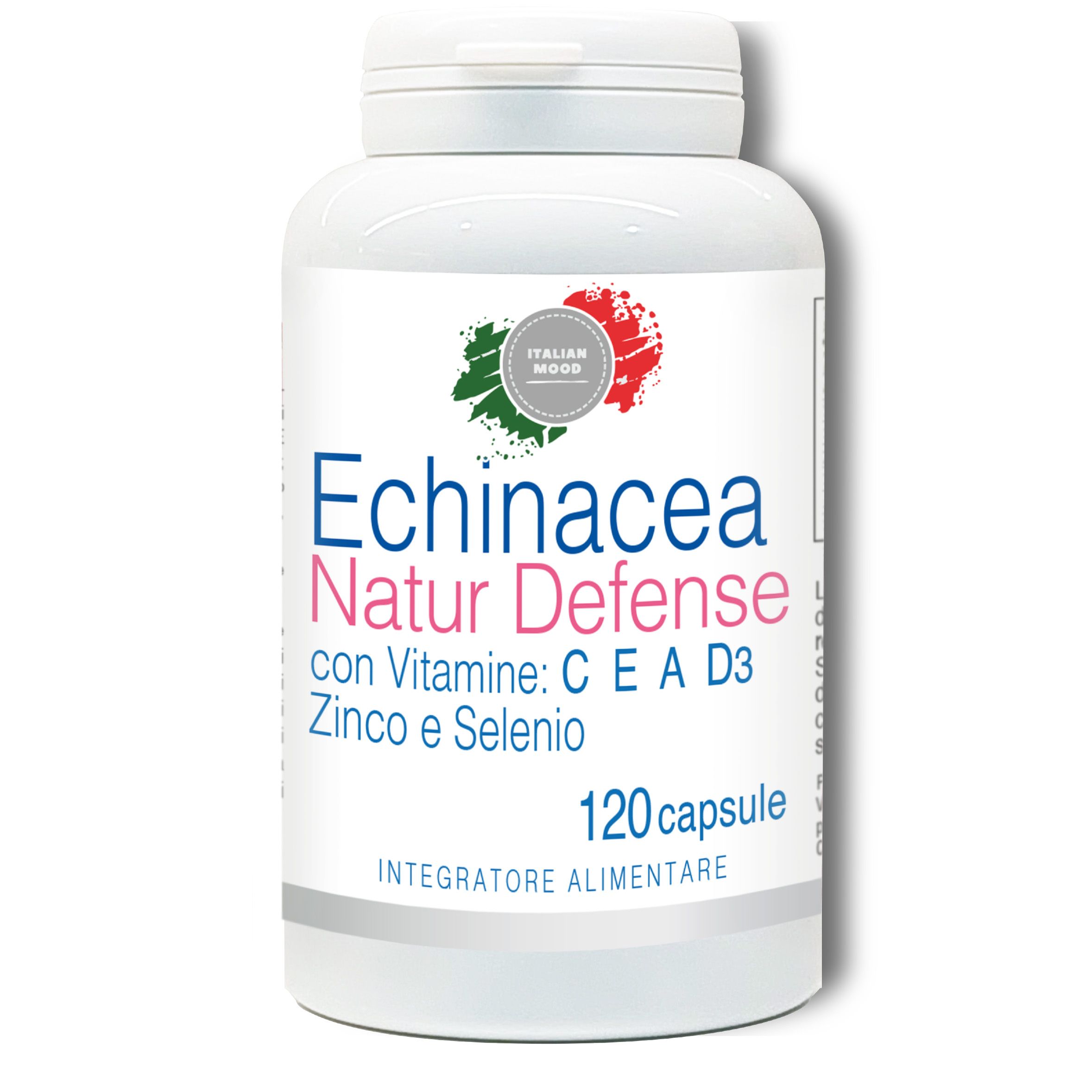 Italian Mood - Echinacea Natur Defense, con Vitamine A,C,E,D3,Zinco e Selenio