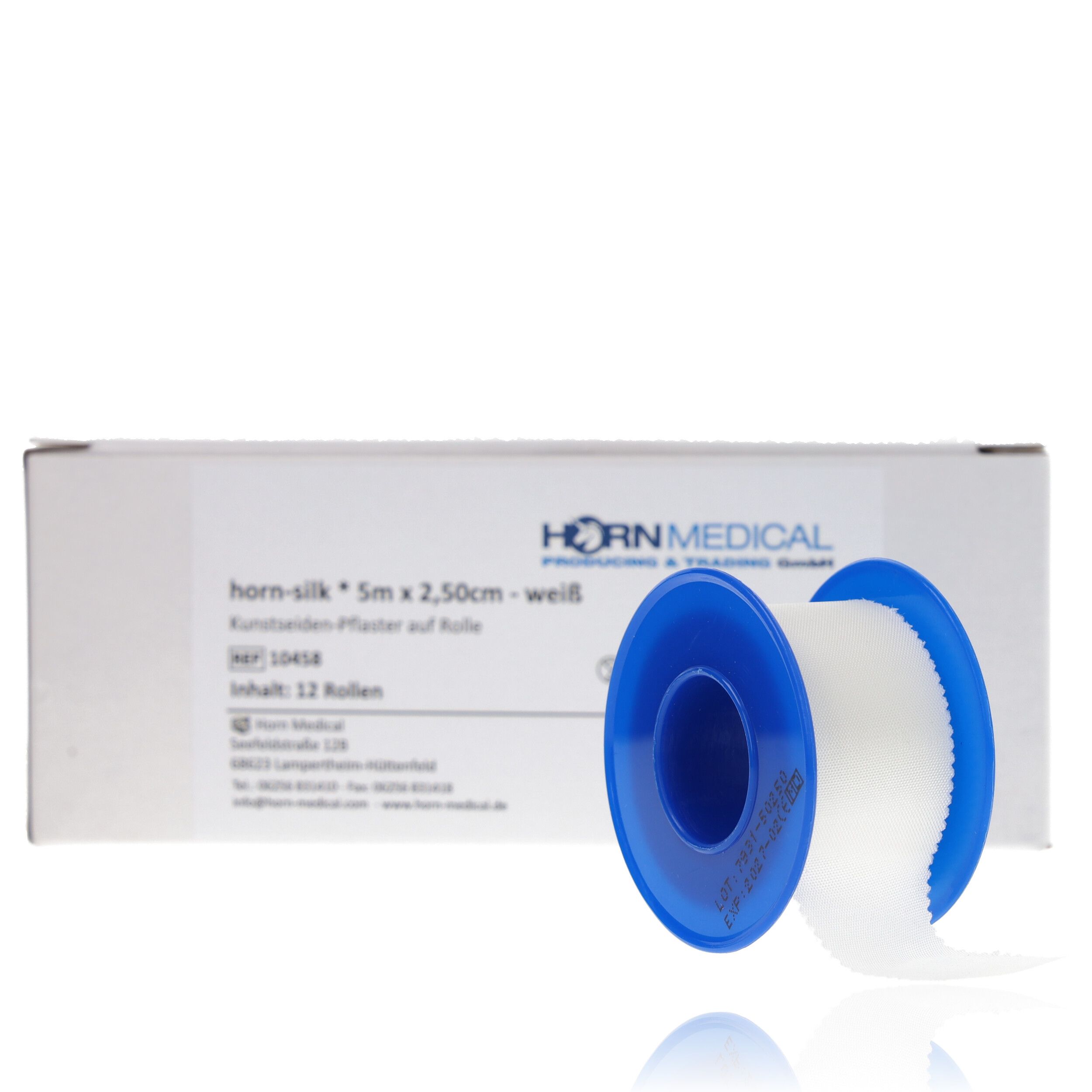Horn Medical horn-silk 12 Rollen Fixierpflaster 2,5cm x 5m weiß