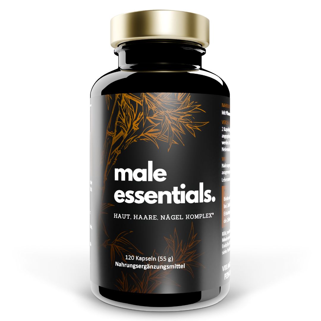 APOmia® male essentials. Haut-Haare-Nägel Komplex | Bambus-Extrakt Silizium Zink Biotin Selen Mann