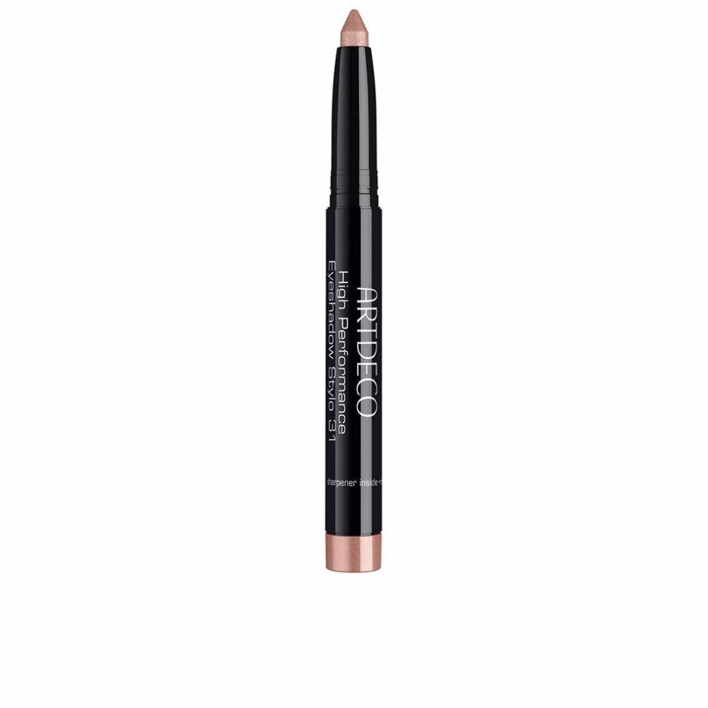 Artdeco High Performance Eyeshadow Stylo. Schwarzer Stift mit beigefarbener Spitze. Produktname und Marke sind sichtbar.
