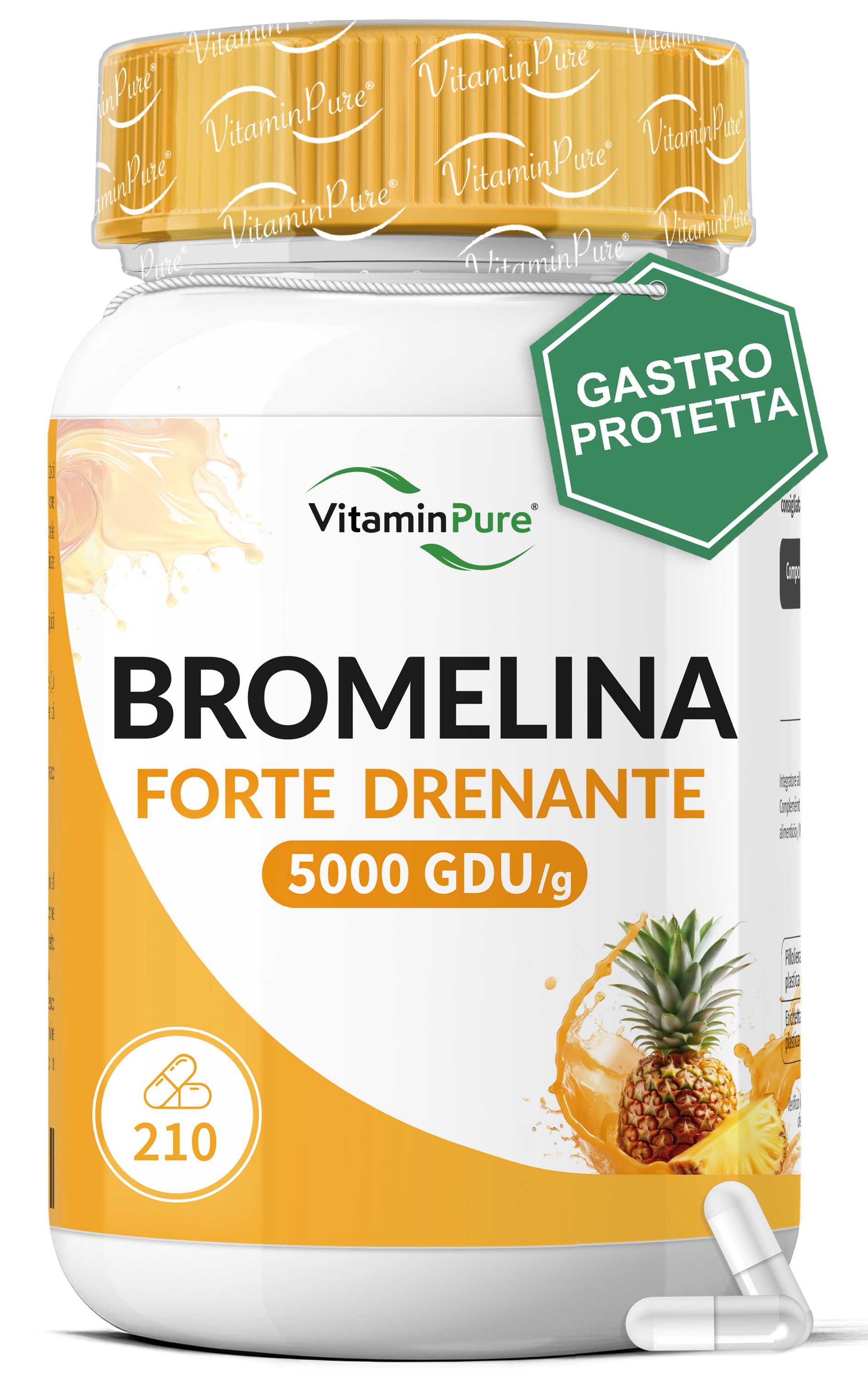 VitaminPure® Bromelina Forte Drenante 5000 GDU/g