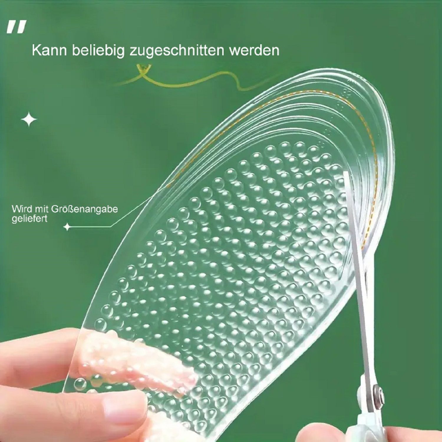 Silikon Massage Einlegesohlen, atmungsaktiv, bequem & rutschfest, für Sport & Freizeitschuhe