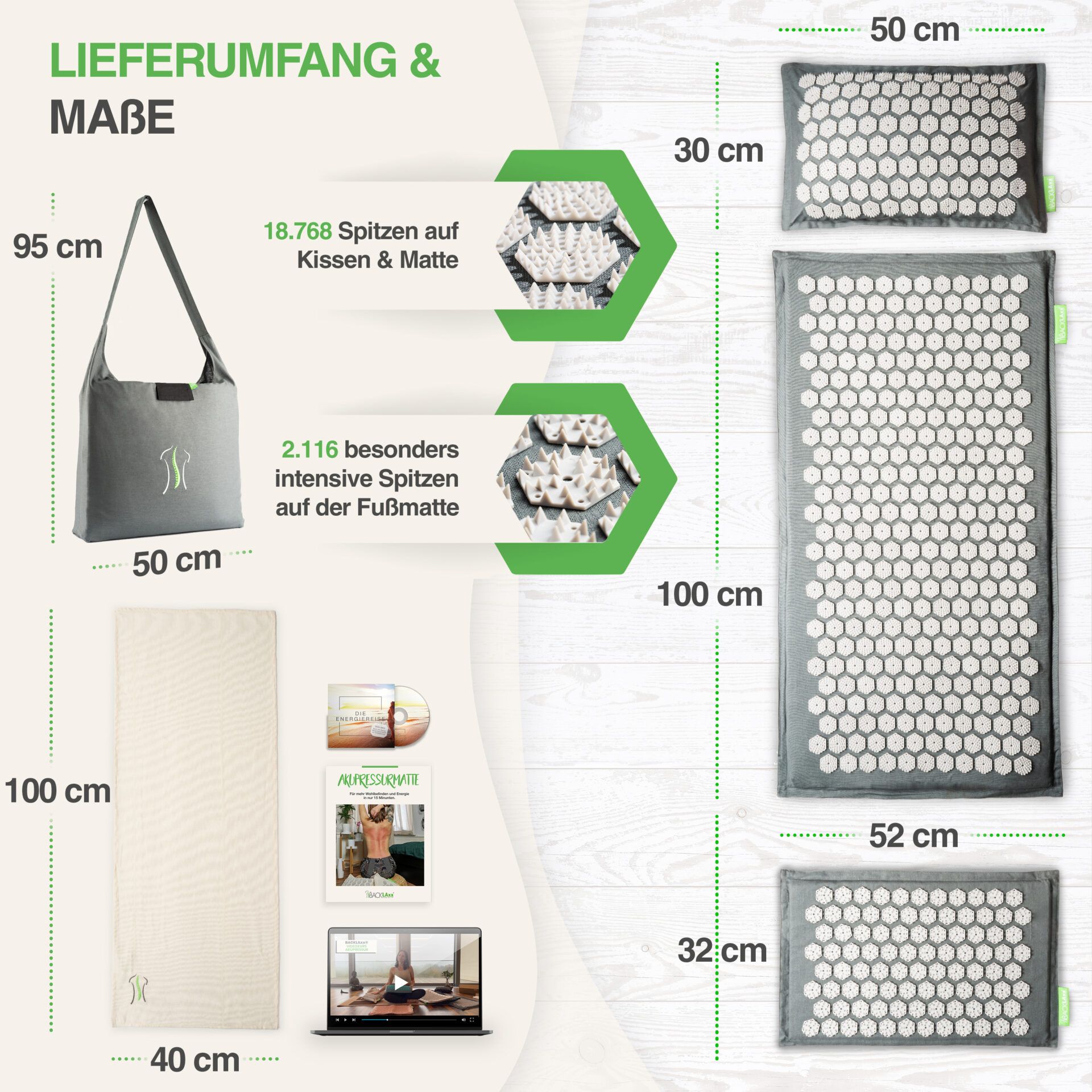 BACKLAxx® Akupressurmatten Set "Magnum"