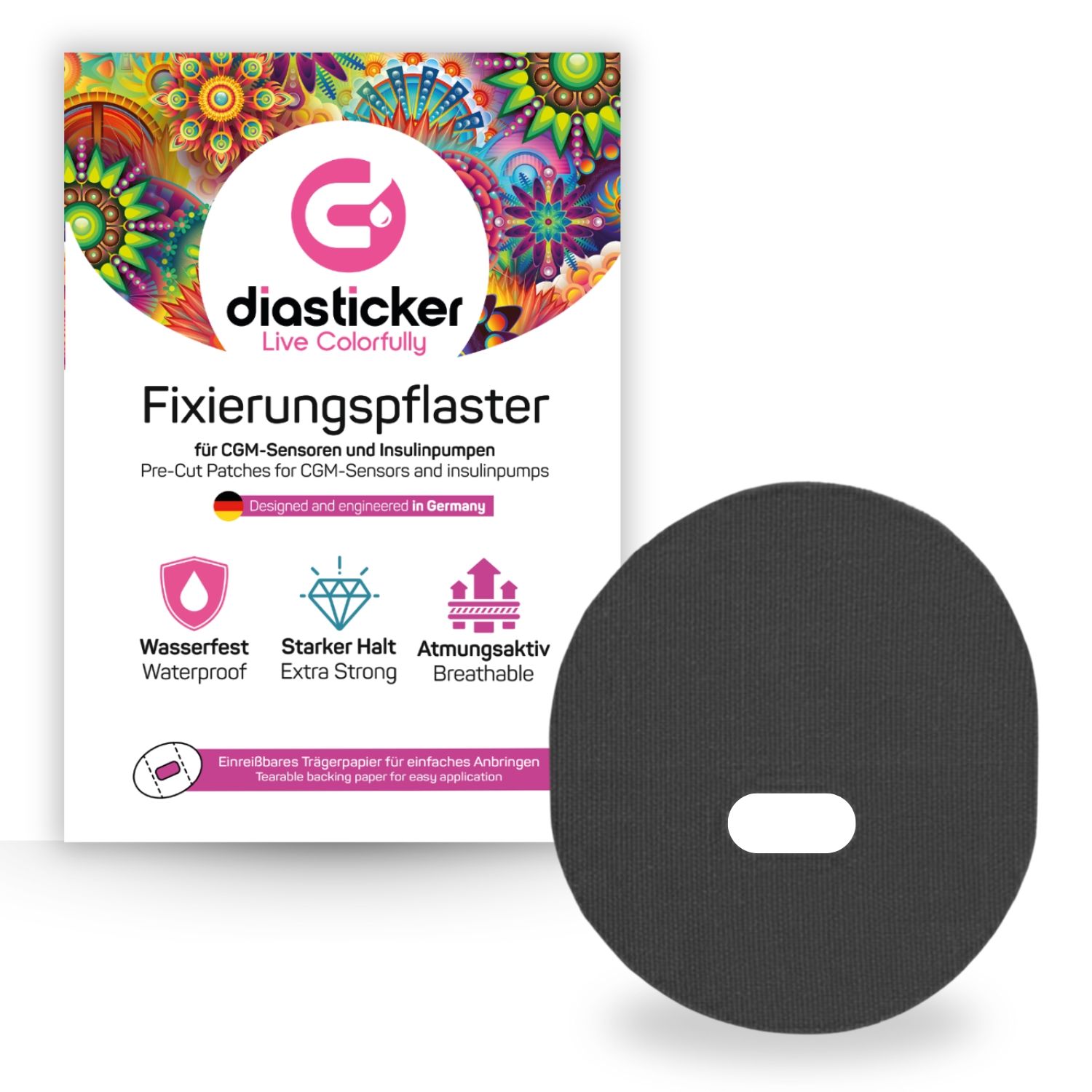 Diasticker® Guardian Fixierpflaster 'Schwarz' 10 St
