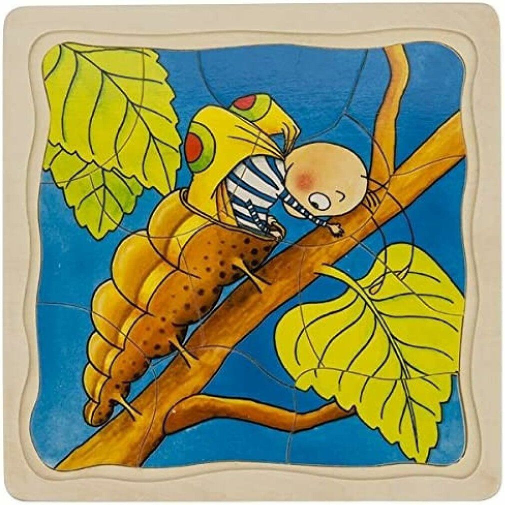 Goki con un puzzle di legno - farfalla