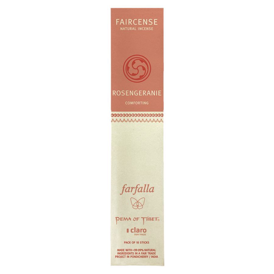 Farfalla Rosengeranie / Comforting, Faircense Räucherstäbchen Bio