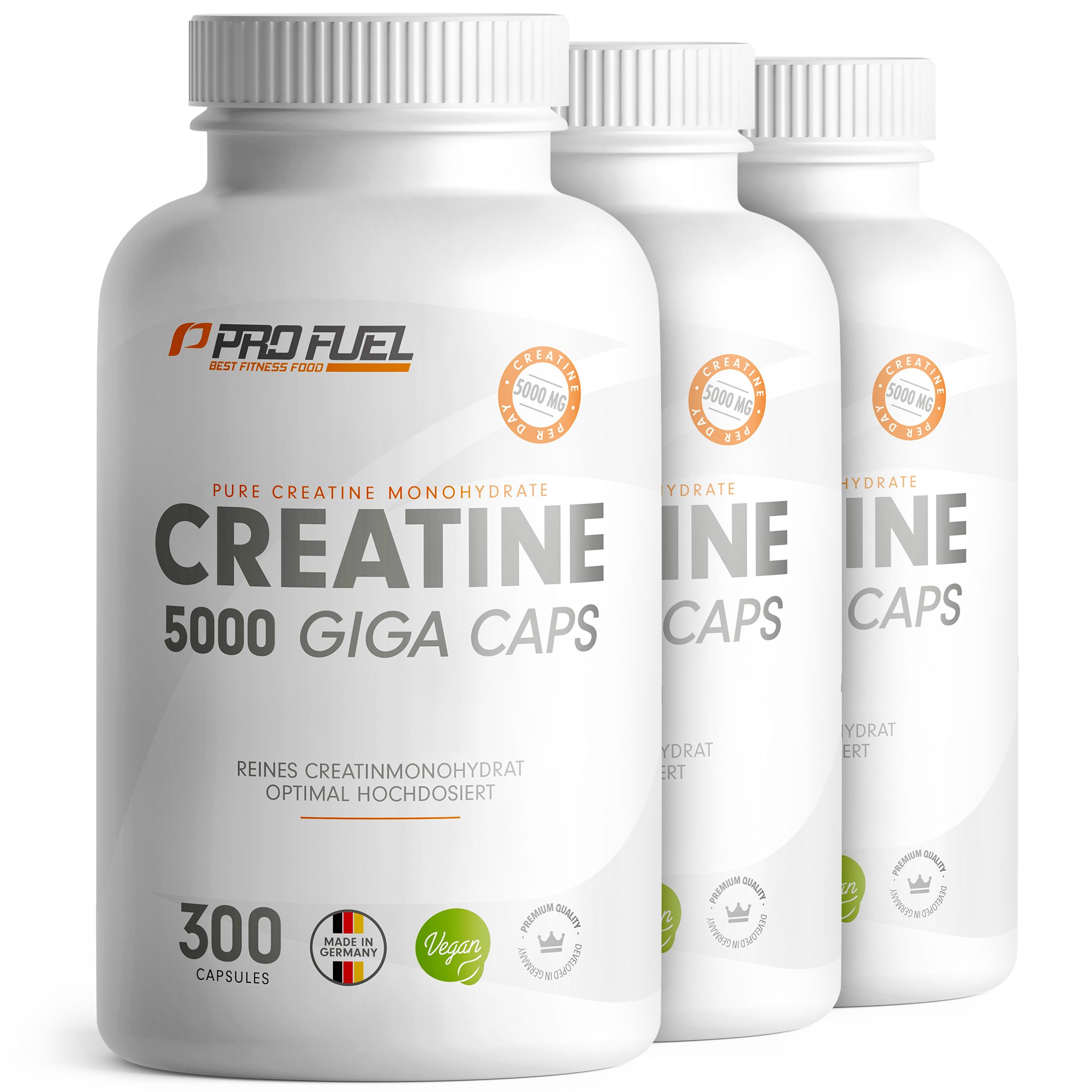 Profuel - Creatin 5000 Giga Caps - 1137 mg Creatine-Monohydrate pro Kapsel - 900 Kapseln