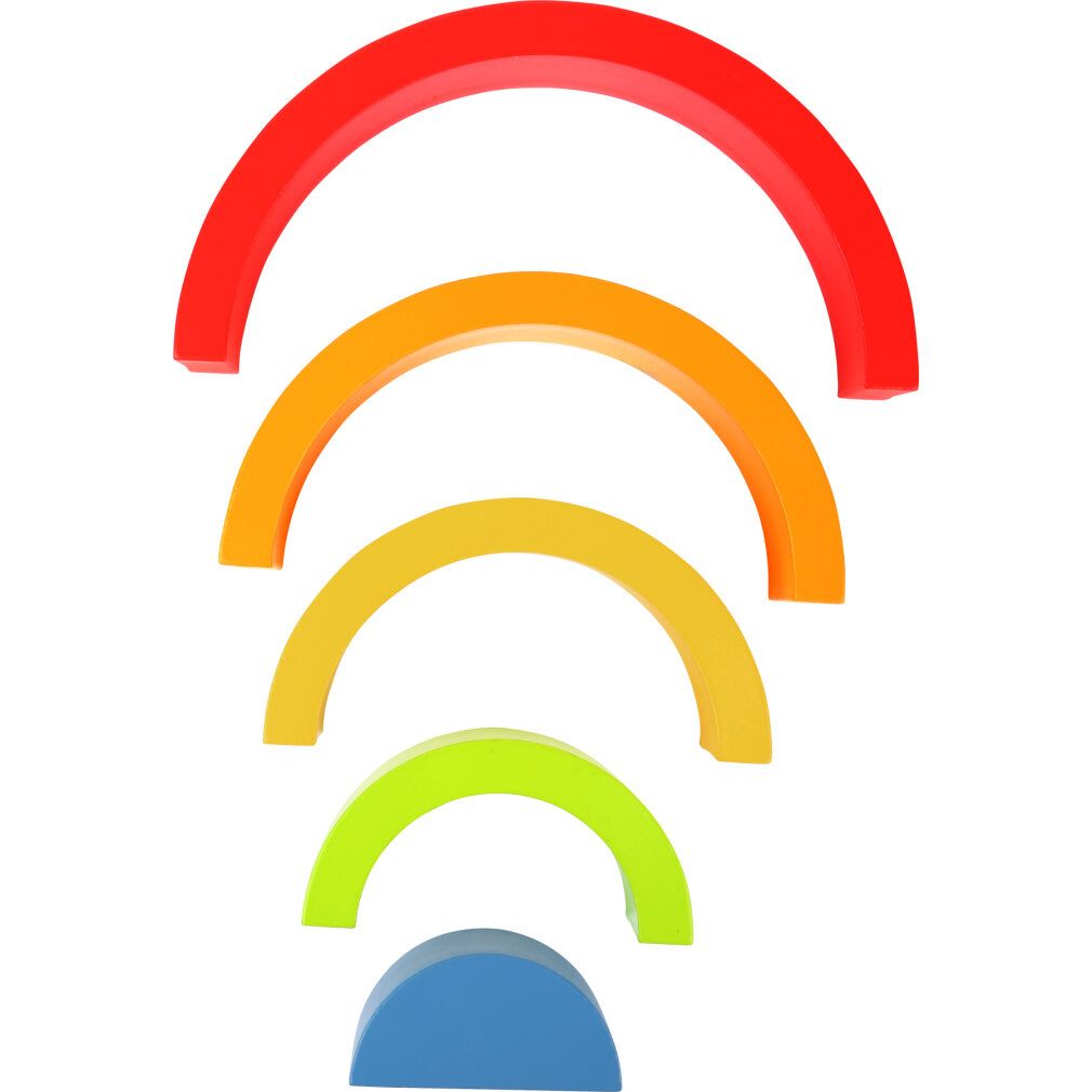 small foot 10585 Holzbausteine Regenbogen, Babymotorikspielzeug