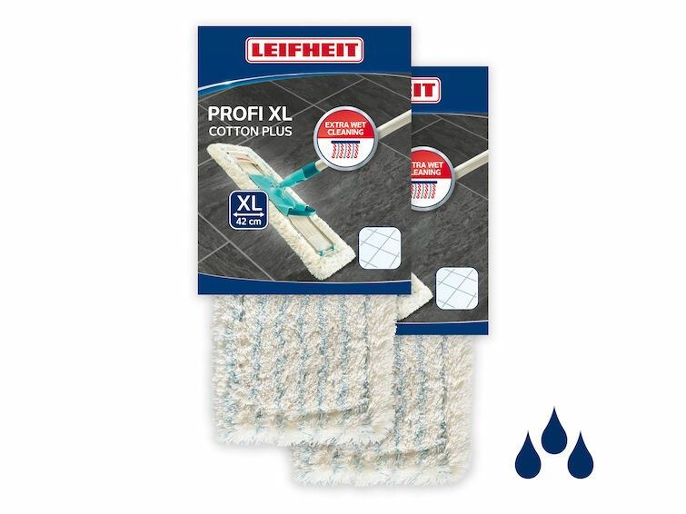 Leifheit 2er Set Wischbezug Profi XL cotton plus