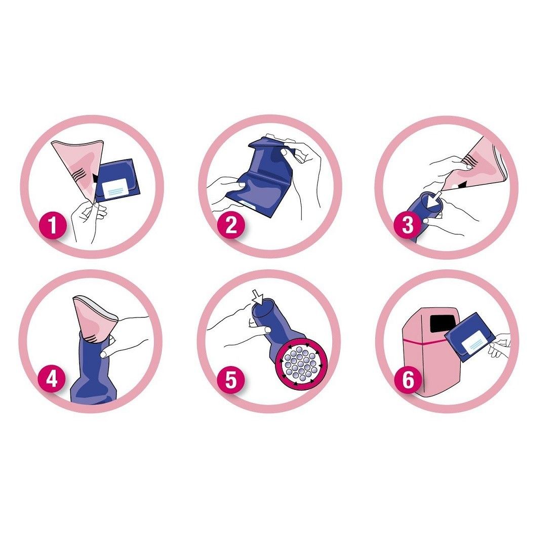 evamus® Taschen- Örtchen Notfall- WC für Frauen
