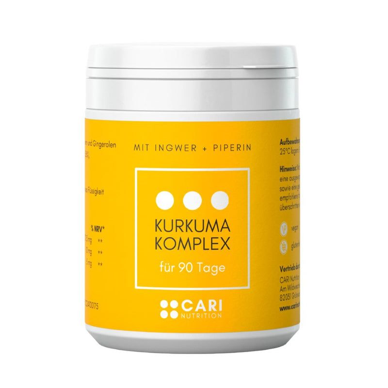 Kurkuma Komplex Dose mit Ingwer und Piperin für 90 Tage.