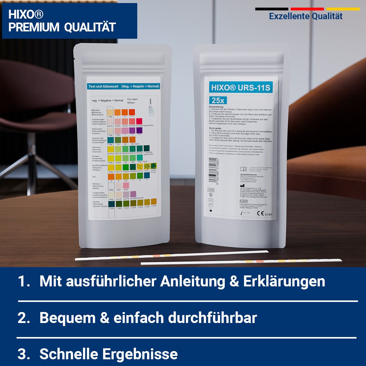 HIXO 11in1 Gesundheitstest Selbsttest Urin-Schnelltest